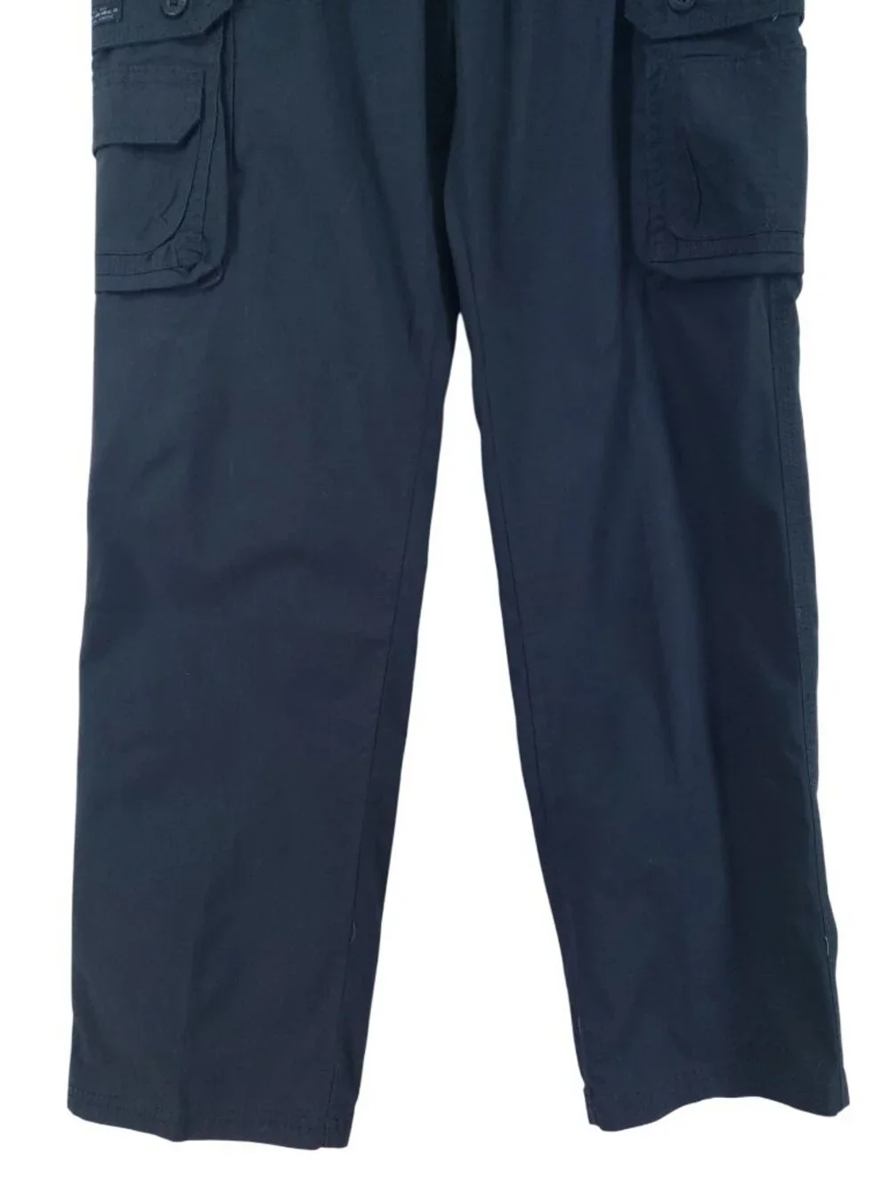 Lee Mens Relaxed Fit Cargo Pants 31x32 Black Ripstop High Rise Straight Leg